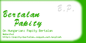 bertalan papity business card